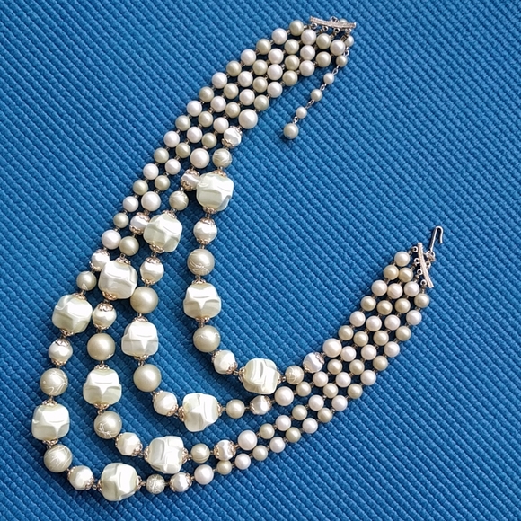 Vintage signed "Japan" bib bohemian necklace - Picture 4 of 6